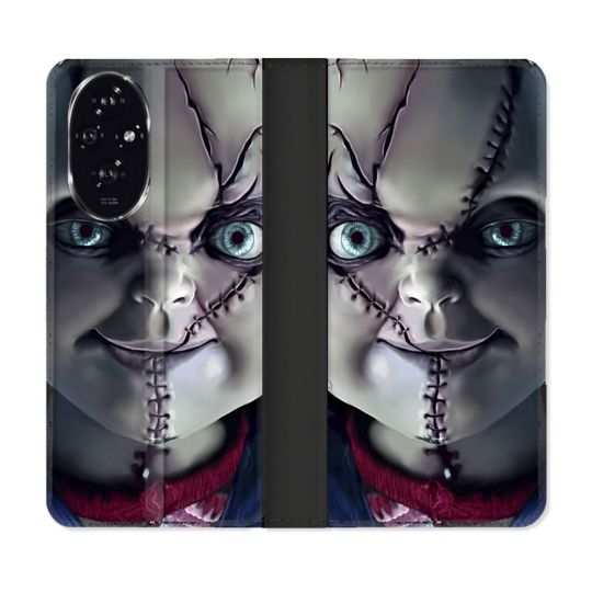 Housse cuir portefeuille Pour Honor 200 5G Horreur Chucky Cicatrice