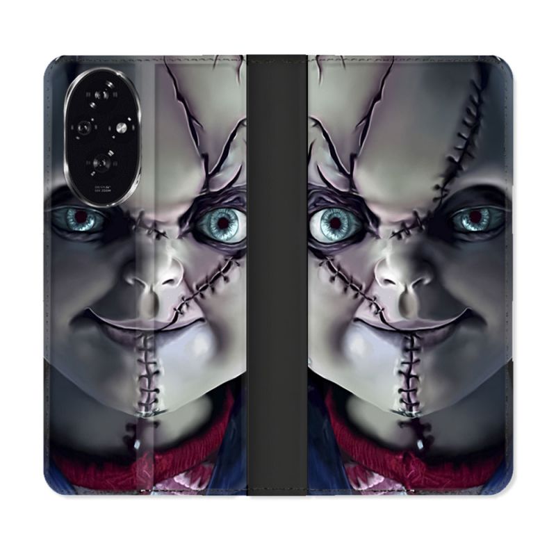 Housse cuir portefeuille Pour Honor 200 5G Horreur Chucky Cicatrice
