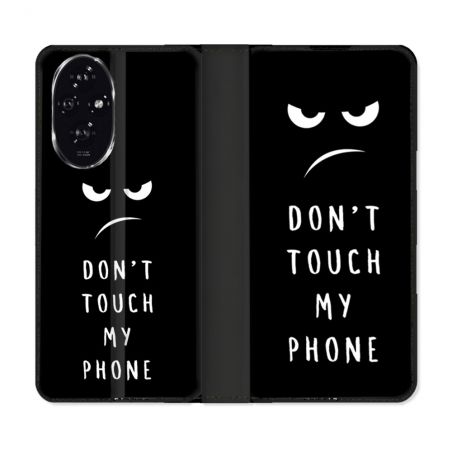 Housse cuir portefeuille Pour Honor 200 5G Humour Don't Touch