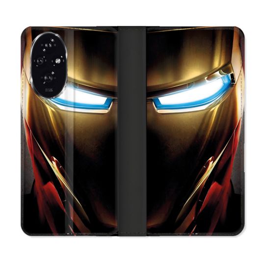 Housse cuir portefeuille Pour Honor 200 5G Iron Man Casque