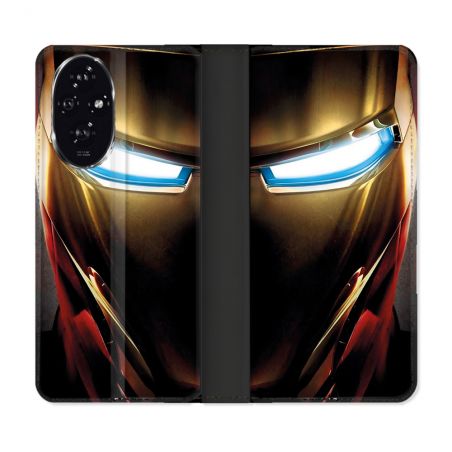Housse cuir portefeuille Pour Honor 200 5G Iron Man Casque