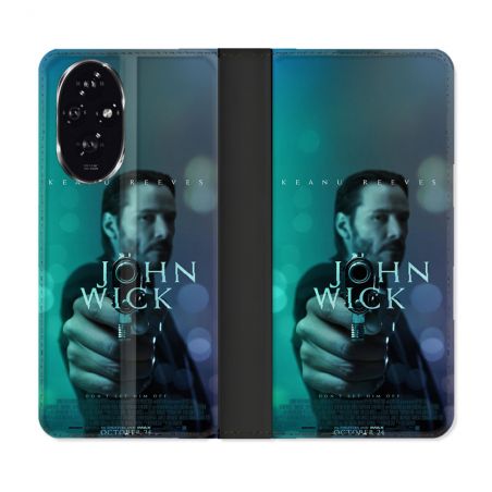 Housse cuir portefeuille Pour Honor 200 5G John Wick