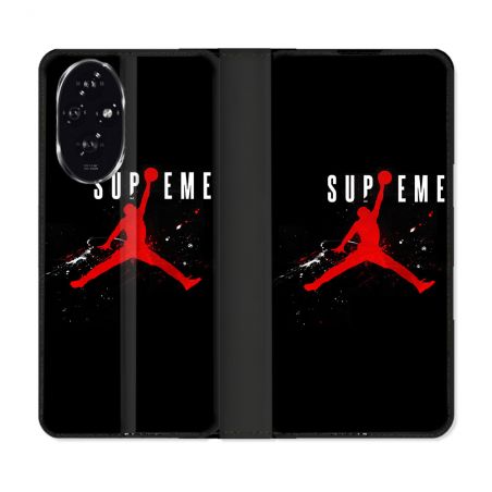 Housse cuir portefeuille Pour Honor 200 5G Jordan Supreme Noir