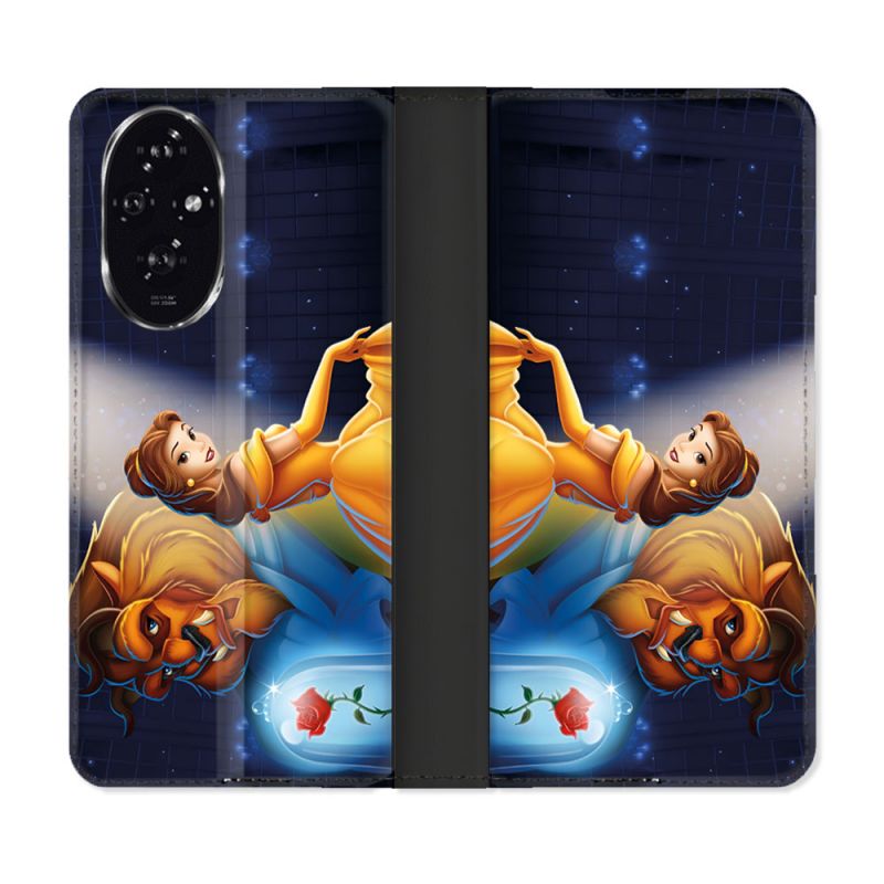 Housse cuir portefeuille Pour Honor 200 5G La Belle et La Bête