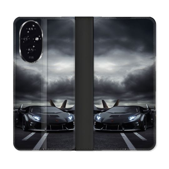 Housse cuir portefeuille Pour Honor 200 5G Lamborghini Avion