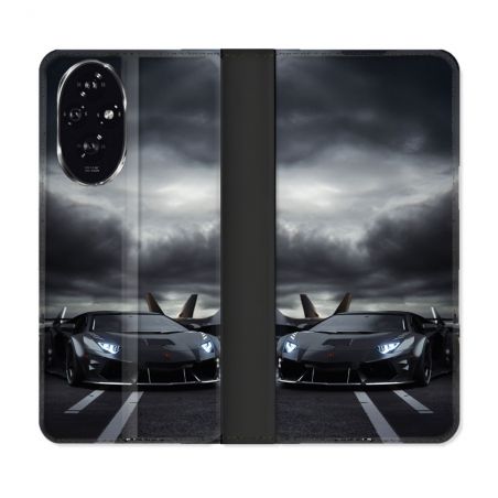 Housse cuir portefeuille Pour Honor 200 5G Lamborghini Avion