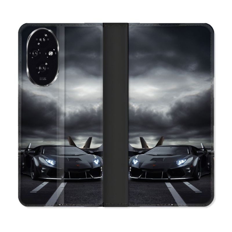 Housse cuir portefeuille Pour Honor 200 5G Lamborghini Avion