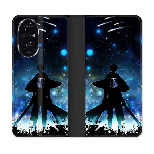 Housse cuir portefeuille Pour Honor 200 5G Manga Attaque Titans Levi