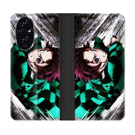 Housse cuir portefeuille Pour Honor 200 5G Manga Demon Slayer Tanjiro