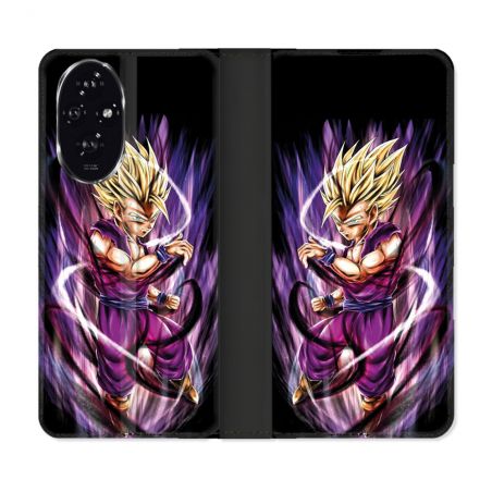 Housse cuir portefeuille Pour Honor 200 5G Manga Dragon Ball Sangohan Violet