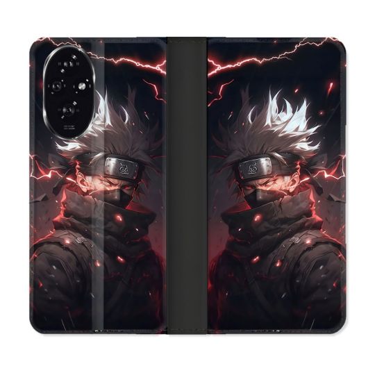 Housse cuir portefeuille Pour Honor 200 5G Manga Naruto Kakashi Dark