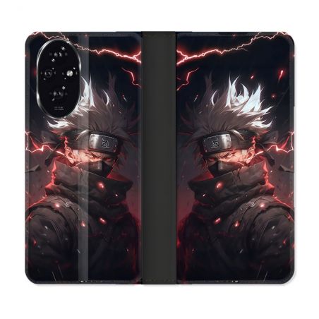 Housse cuir portefeuille Pour Honor 200 5G Manga Naruto Kakashi Dark
