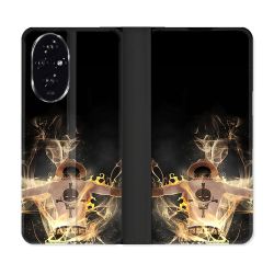 Housse cuir portefeuille Pour Honor 200 5G Manga One Piece Ace Noir