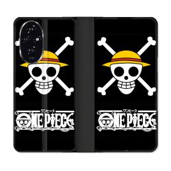 Housse cuir portefeuille Pour Honor 200 5G Manga One Piece Tete de Mort