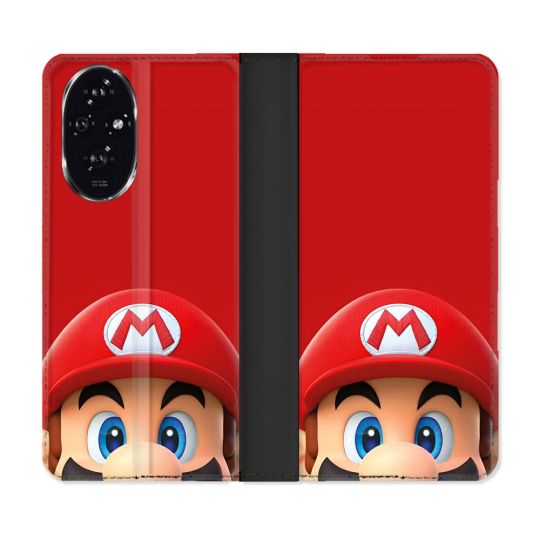 Housse cuir portefeuille Pour Honor 200 5G Mario Rouge