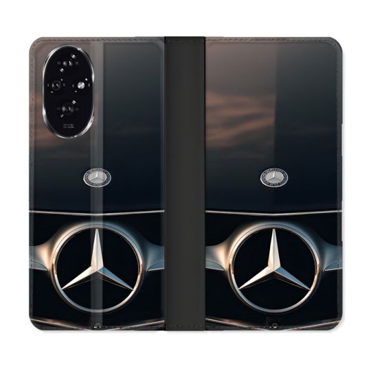 Housse cuir portefeuille Pour Honor 200 5G Mercedes Calendre