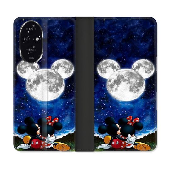 Housse cuir portefeuille Pour Honor 200 5G Mickey Minnie
