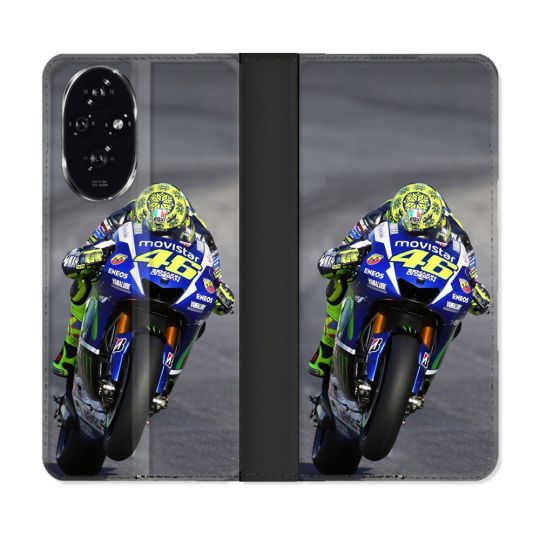 Housse cuir portefeuille Pour Honor 200 5G Moto Course GP Wheeling 46
