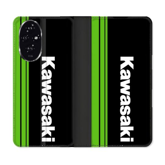 Housse cuir portefeuille Pour Honor 200 5G Moto Kawasaki