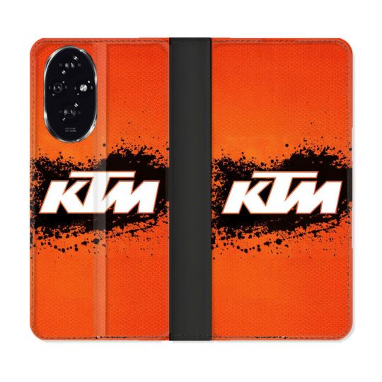 Housse cuir portefeuille Pour Honor 200 5G Moto KTM