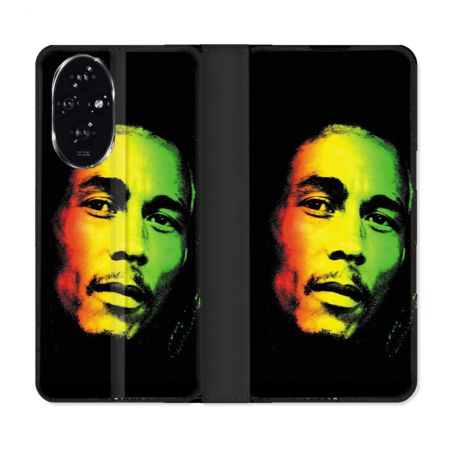 Housse cuir portefeuille Pour Honor 200 5G Musique Bob Marley 2