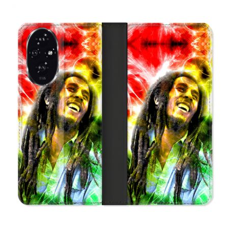 Housse cuir portefeuille Pour Honor 200 5G Musique Bob Marley Color