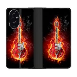 Housse cuir portefeuille Pour Honor 200 5G Musique Guitare Electrique