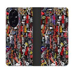 Housse cuir portefeuille Pour Honor 200 5G Musique Rock Groupe