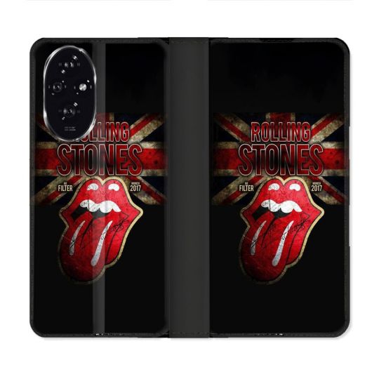 Housse cuir portefeuille Pour Honor 200 5G Musique Rolling Stones