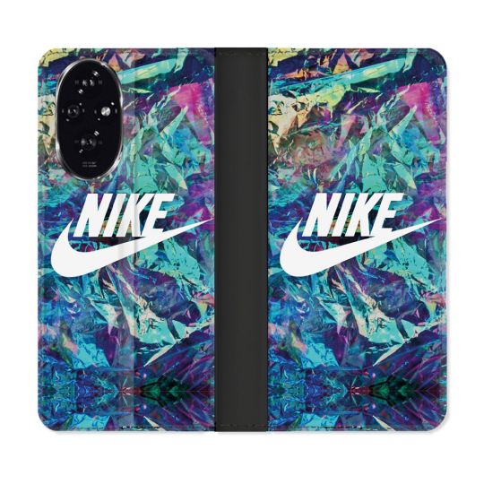 Housse cuir portefeuille Pour Honor 200 5G Nike Turquoise