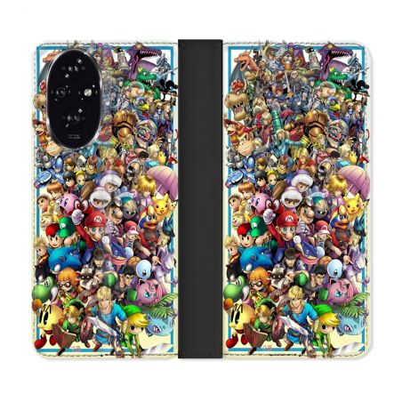 Housse cuir portefeuille Pour Honor 200 5G Nintendo
