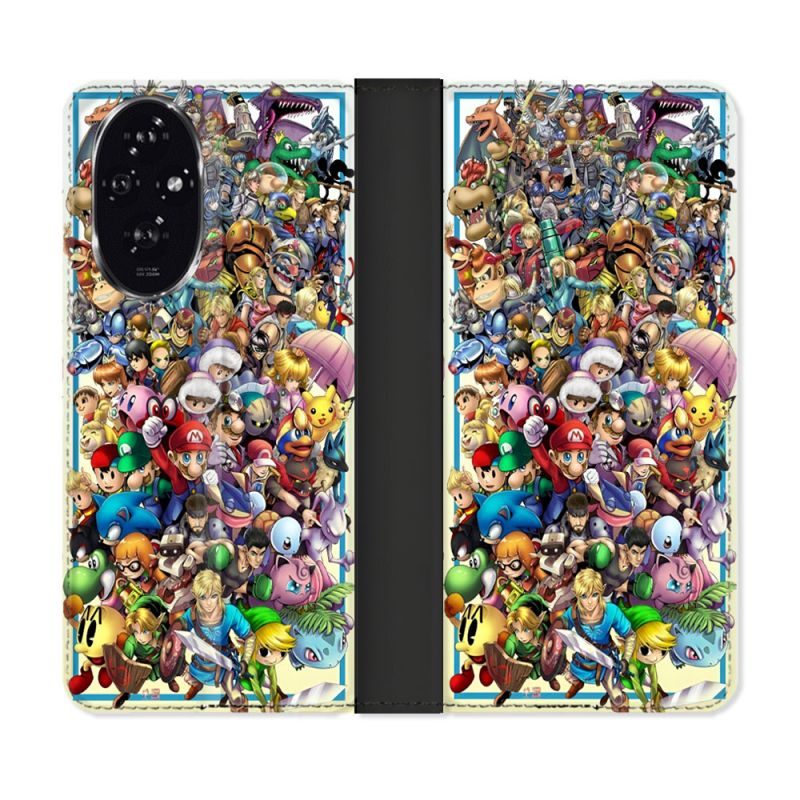 Housse cuir portefeuille Pour Honor 200 5G Nintendo