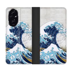 Housse cuir portefeuille Pour Honor 200 5G Peinture La Grande Vague