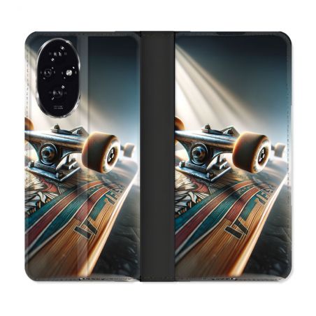 Housse cuir portefeuille Pour Honor 200 5G Planche Skate