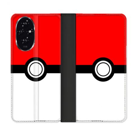 Housse cuir portefeuille Pour Honor 200 5G Pokemon Pokeball