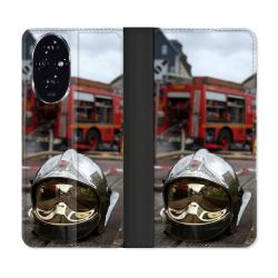 Housse cuir portefeuille Pour Honor 200 5G Pompier Casque Camion
