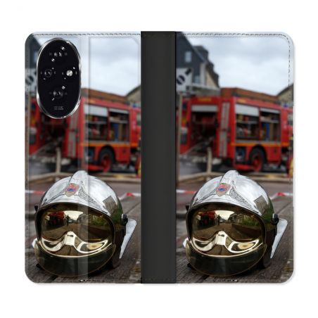 Housse cuir portefeuille Pour Honor 200 5G Pompier Casque Camion
