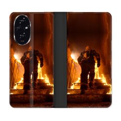 Housse cuir portefeuille Pour Honor 200 5G Pompier Escalier