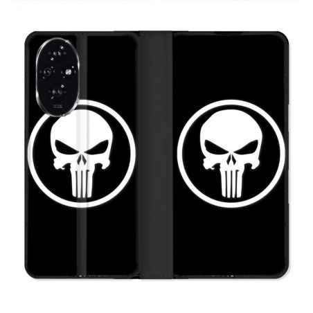 Housse cuir portefeuille Pour Honor 200 5G Punisher