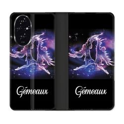 Housse cuir portefeuille Pour Honor 200 5G Signe Zodiaque 2 Gémeaux