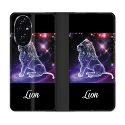 Housse cuir portefeuille Pour Honor 200 5G Signe Zodiaque 2 Lion