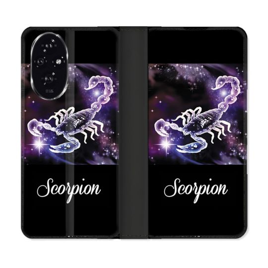 Housse cuir portefeuille Pour Honor 200 5G Signe Zodiaque 2 Scorpion