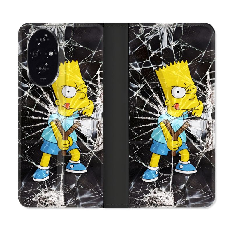 Housse cuir portefeuille Pour Honor 200 5G Simpson Bart