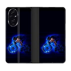Housse cuir portefeuille Pour Honor 200 5G Sport Cyclisme Bleu