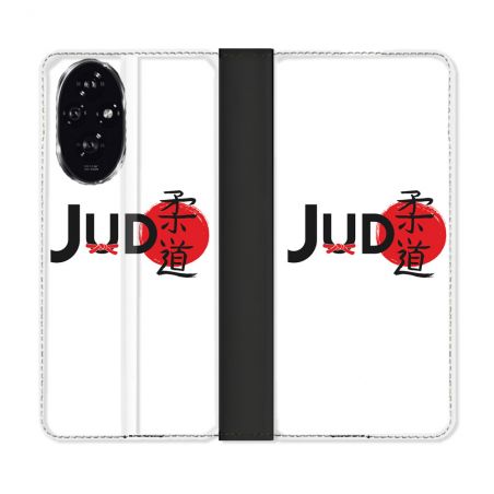 Housse cuir portefeuille Pour Honor 200 5G Sport Judo Logo