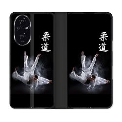 Housse cuir portefeuille Pour Honor 200 5G Sport Judo Noir