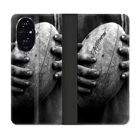 Housse cuir portefeuille Pour Honor 200 5G Sport Rugby Ballon Vintage