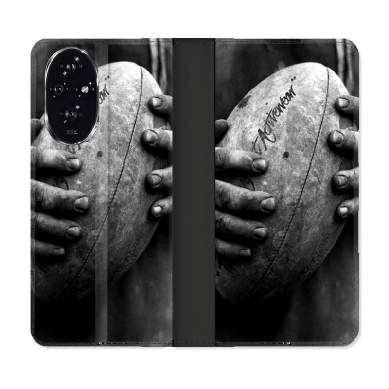 Housse cuir portefeuille Pour Honor 200 5G Sport Rugby Ballon Vintage