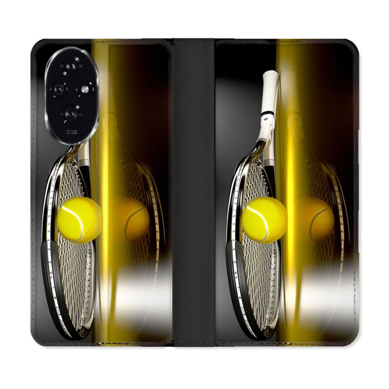 Housse cuir portefeuille Pour Honor 200 5G Sport Tennis Reflet