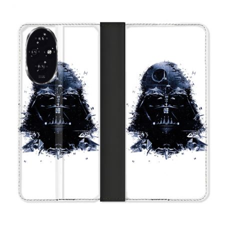 Housse cuir portefeuille Pour Honor 200 5G Star Wars - Dark Vador Blanc
